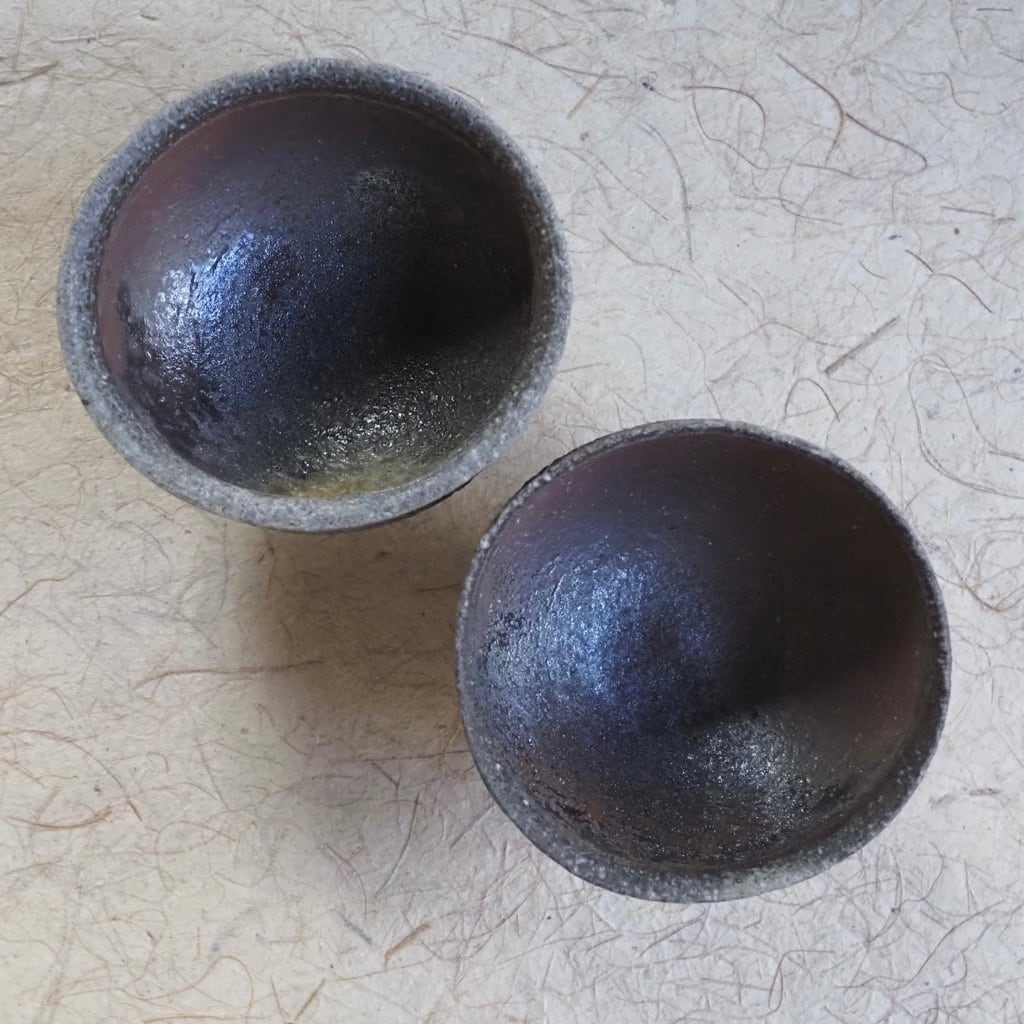 土本訓寛・久美子/焼締 陰刻 高坏