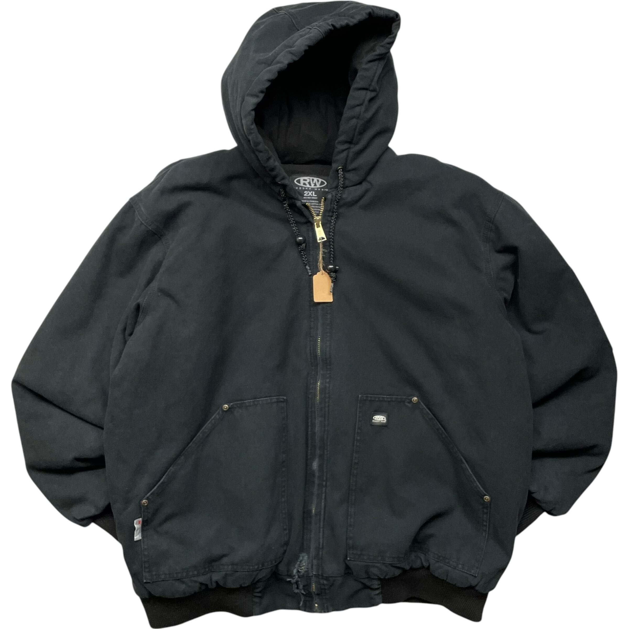 《XXL》 RW Rugged Wear ダックジャケット アクティブジャケット ブラック リベット 裏キルティング no.5707