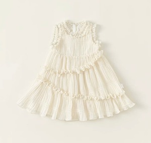 White asymmetry frill dress