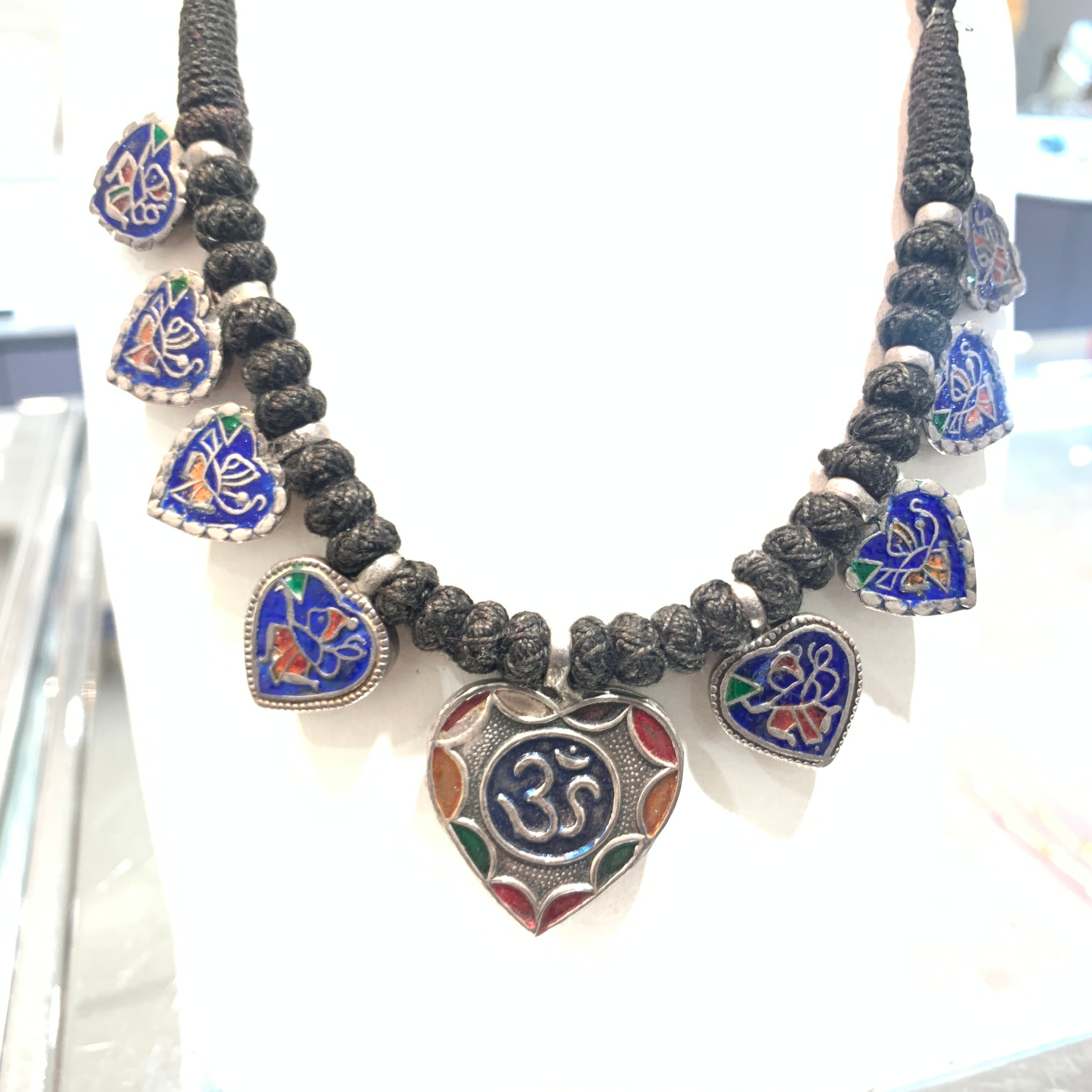 インドヴィンテージエナメルネックレスアッシュペーフランスクンダンミーナ