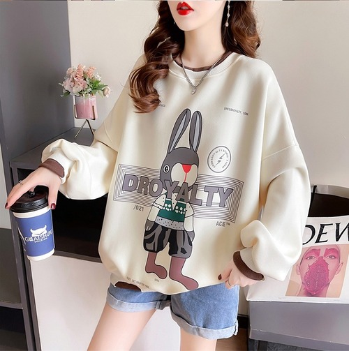 【秋冬新作】裏起毛ファッショントップス♪アンズ/ブラウン2色展開◆#sebotv-2k94177