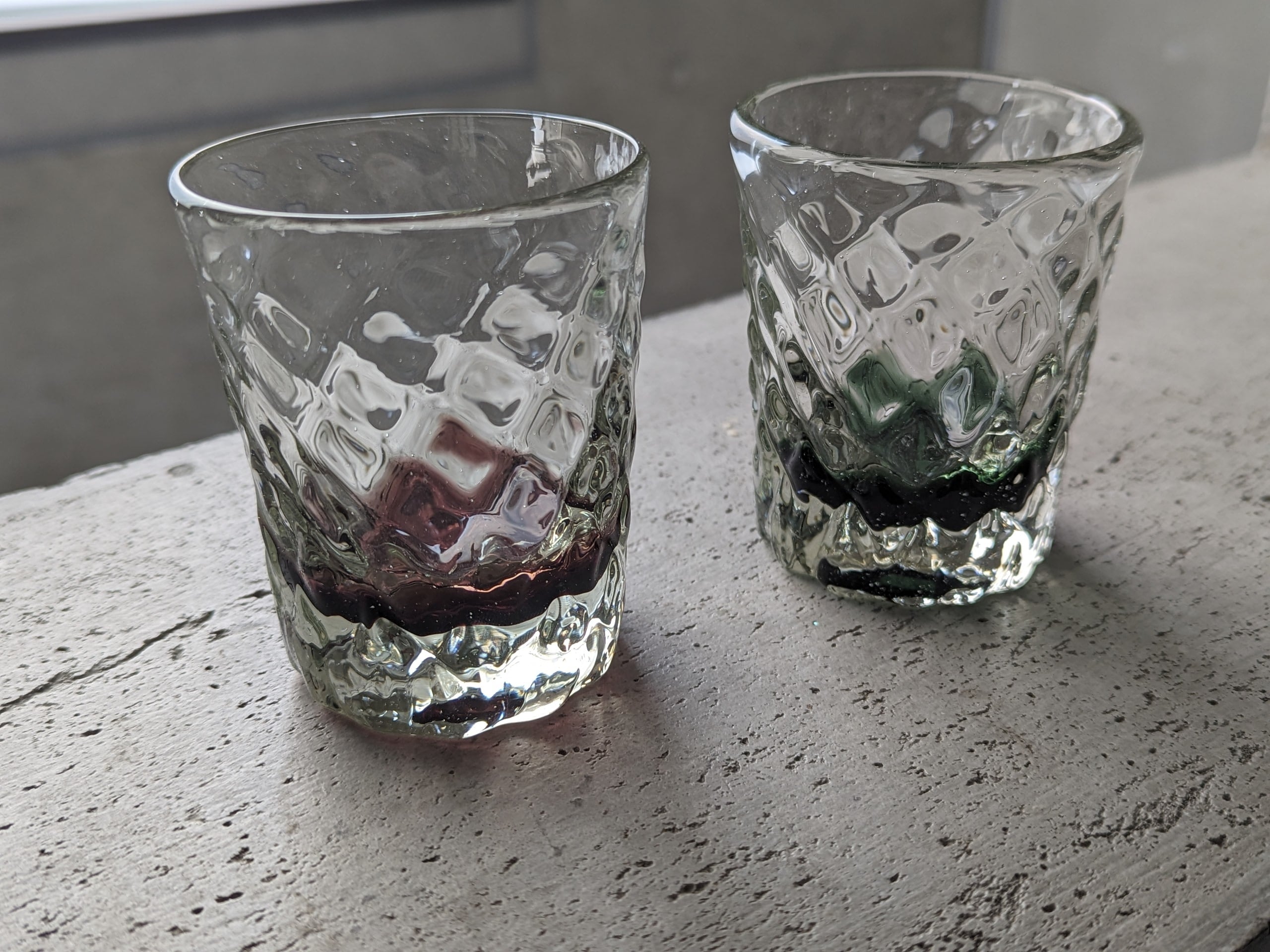 琉球ガラス ノーマルグラス（中）みなも底色 | ガラス工房 清天