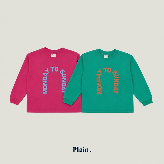 【取寄】plain|mon to sun tee|マン・トゥ・サンT|XS-XL|kids|26 autumn