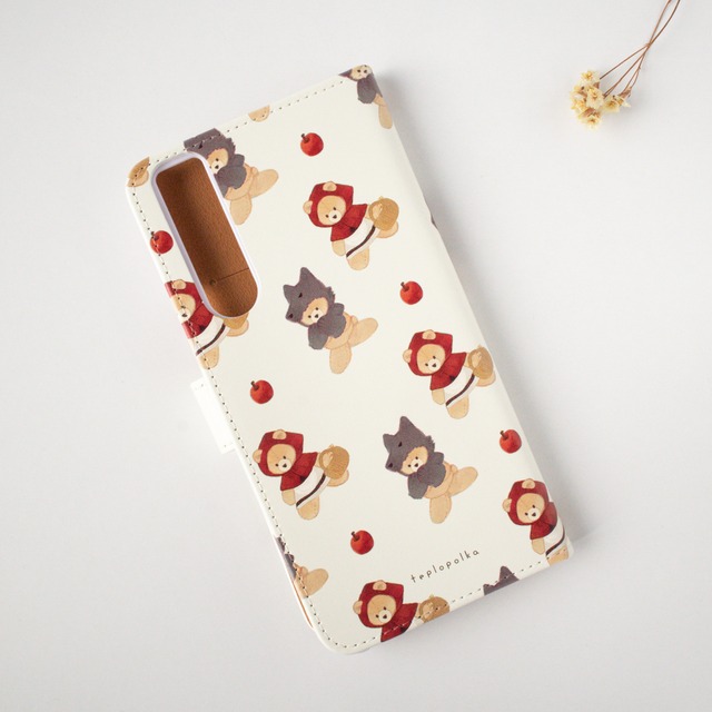 くまの赤ずきんちゃん手帳型スマホケース【iPhone/Android】
