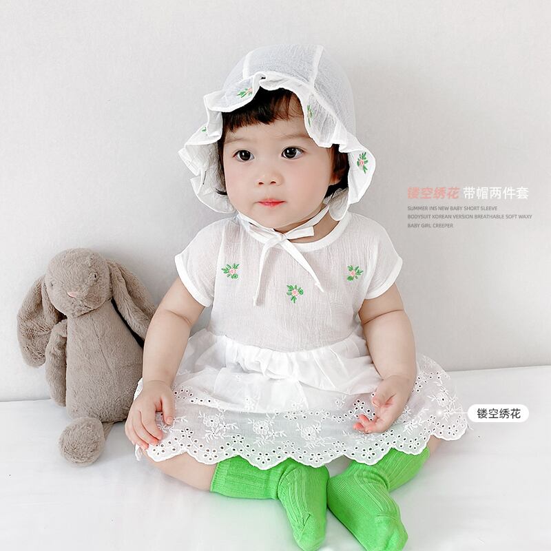 サマーワンピース レッド コットン 刺繍 夏物 超面白いベビーショップ21798079892