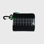 vibram Lzip wallet (black×clear) with green glowing zip