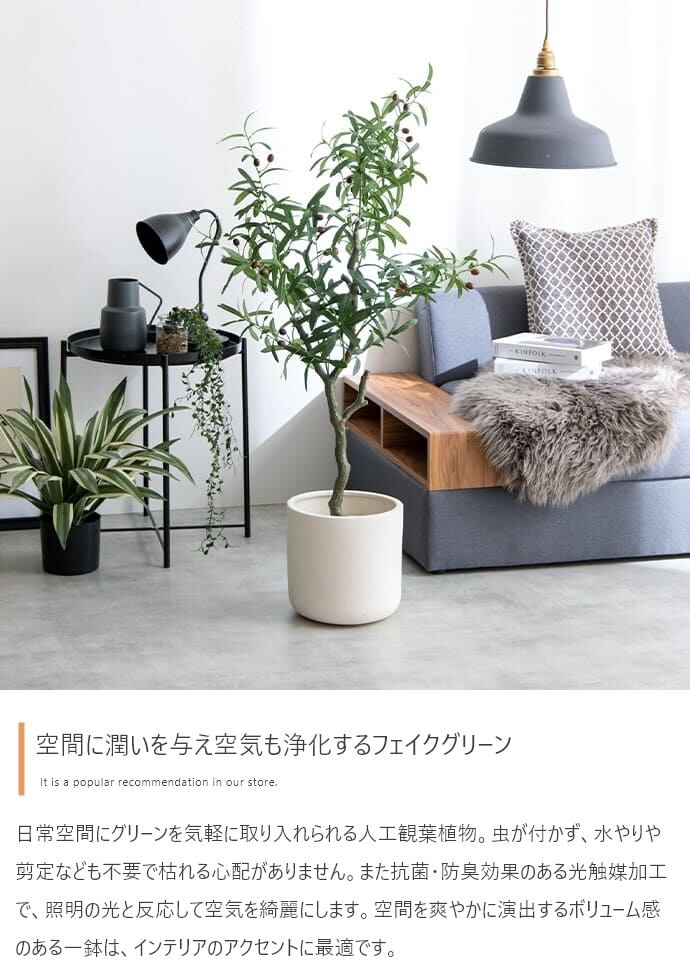 観葉植物 オリーブ フェイクグリーン 光触媒人工観葉植物 高さ85cm