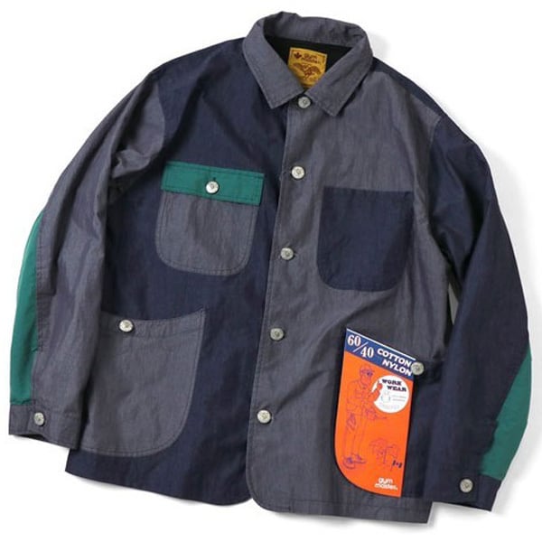 PAPAS パパス デニムジャケット M ブルゾン ジージャン 背中ロゴ 90s