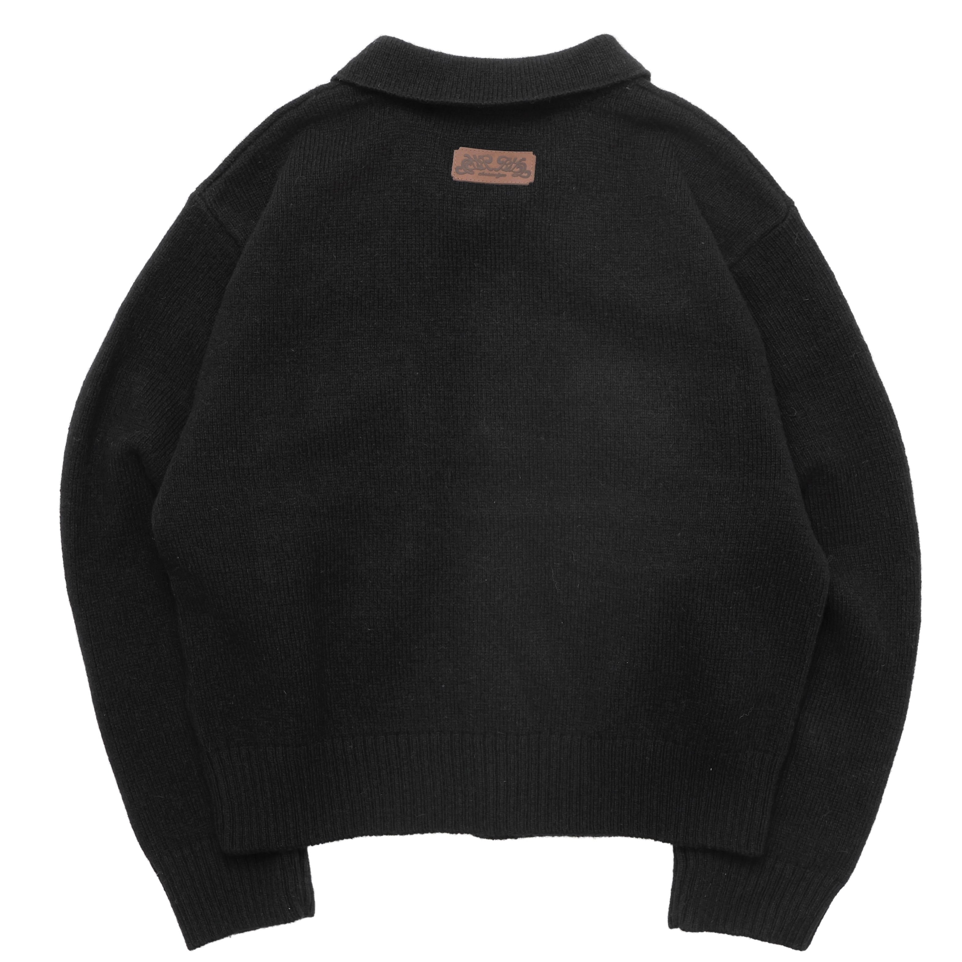 Rom Hermam別注　Pillings 縮毛ニットジャケット　ブラック Rom Hermam別注 Pillings 縮毛ニットジャケット ブラック フィリング