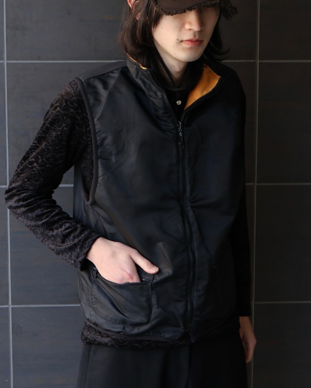 reversible zip-up fleece vest