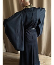 butterfly sleeve black import maxi dress-4852-8