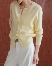 Crew neck knit Cardigan L0097