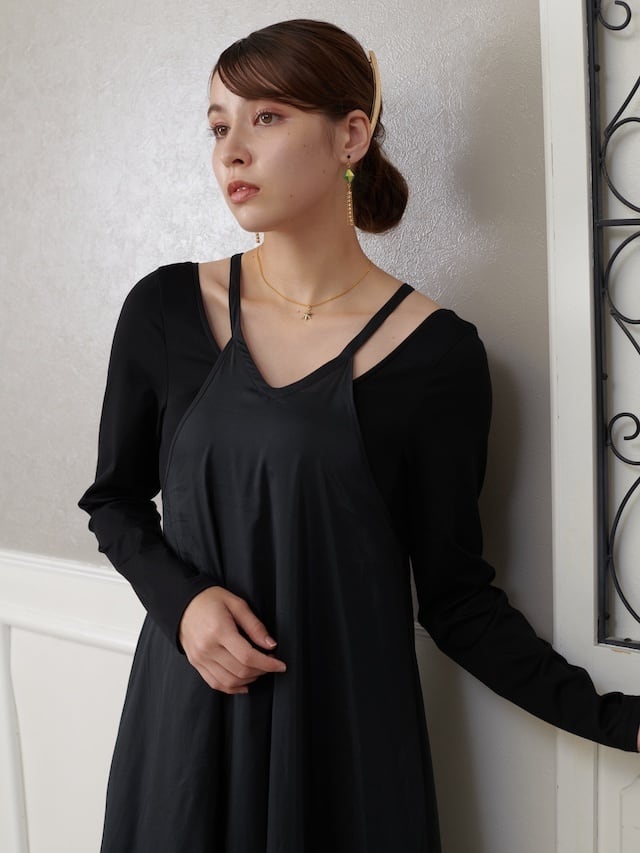 レイヤードエフォートレスドレス（ブラック） | micofill