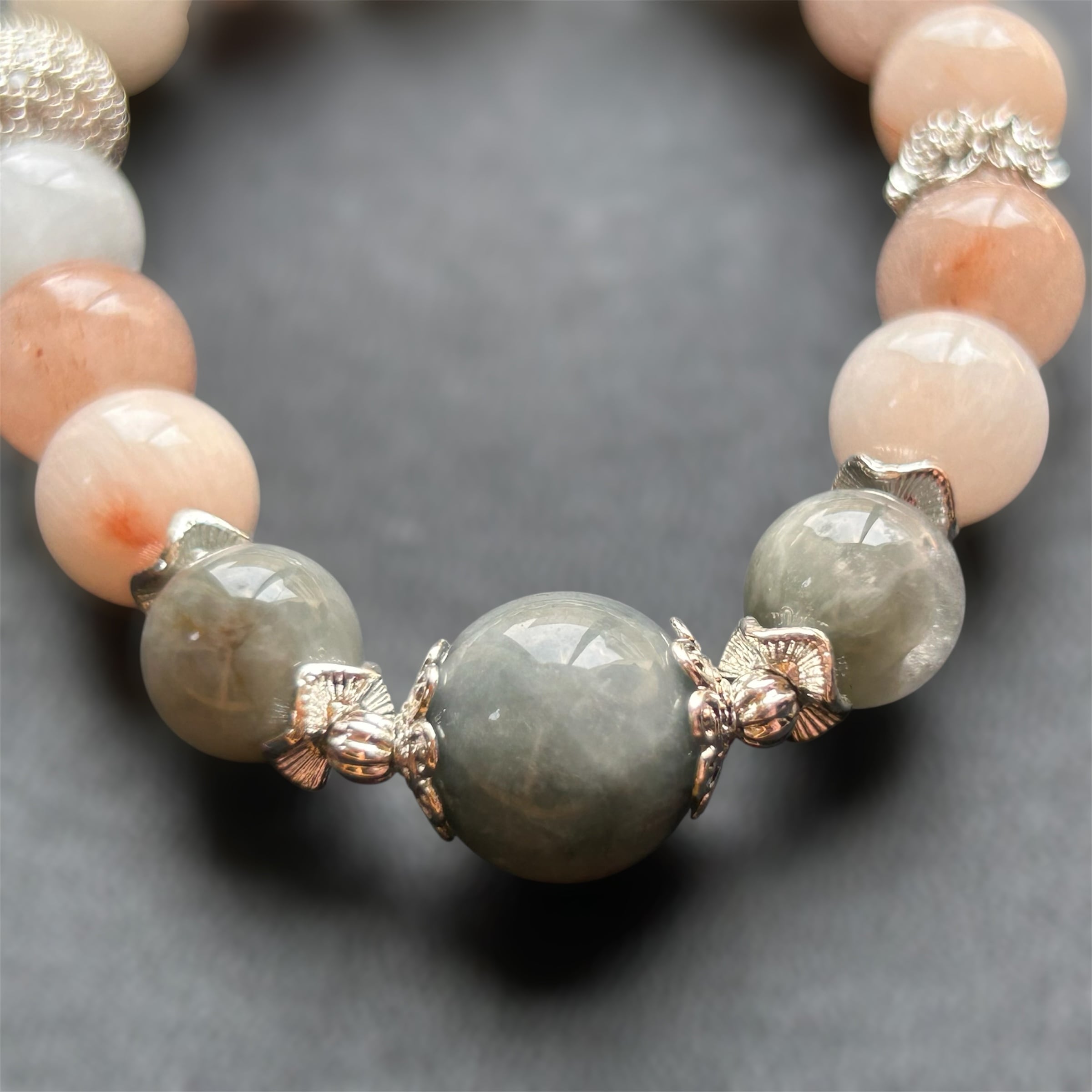 ラビットヘア 天然石デザインブレスレット｜癒しと直感 339（内周15cm