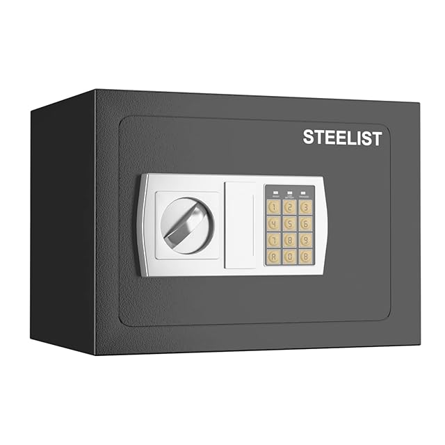 STEELIST 金庫小型耐水耐火テンキー式保管庫 鍵付き STEELIST 金庫 小型 耐水耐火 テンキー式 保管庫 鍵付き 収納ボック