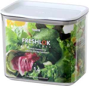 【努力特価】タケヤ化学工業 TAKEYA フレッシュロック コンテナ M 1400ml FRESH LOK ホワイト スタッキング 積み重ねOK