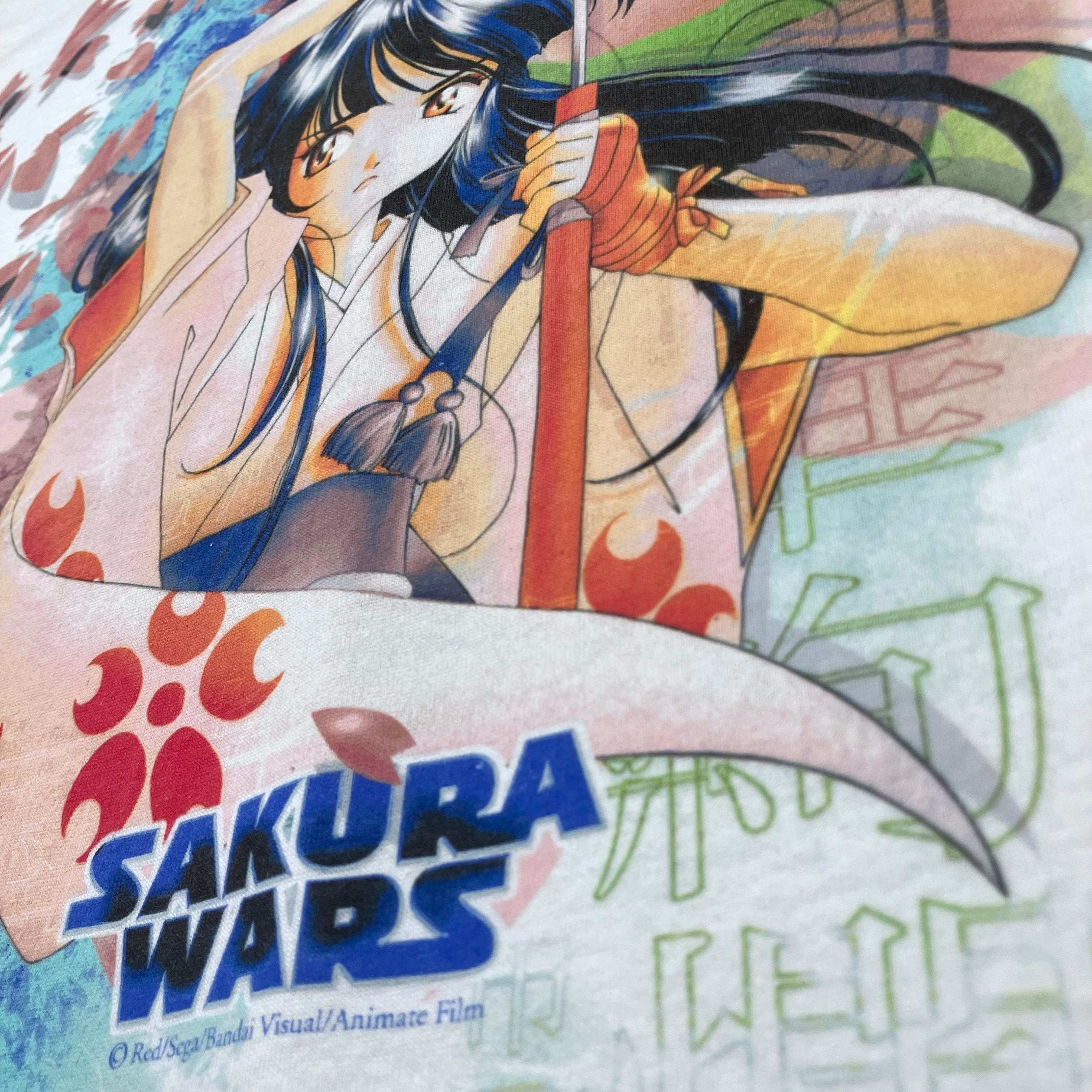 サクラ大戦 Tシャツ 漫画 アニメ 映画 ゲーム セガ SEGA ビンテージ XL】00s サクラ大戦 “ユーロスクリーンスターズ” アニメ Tシャツ