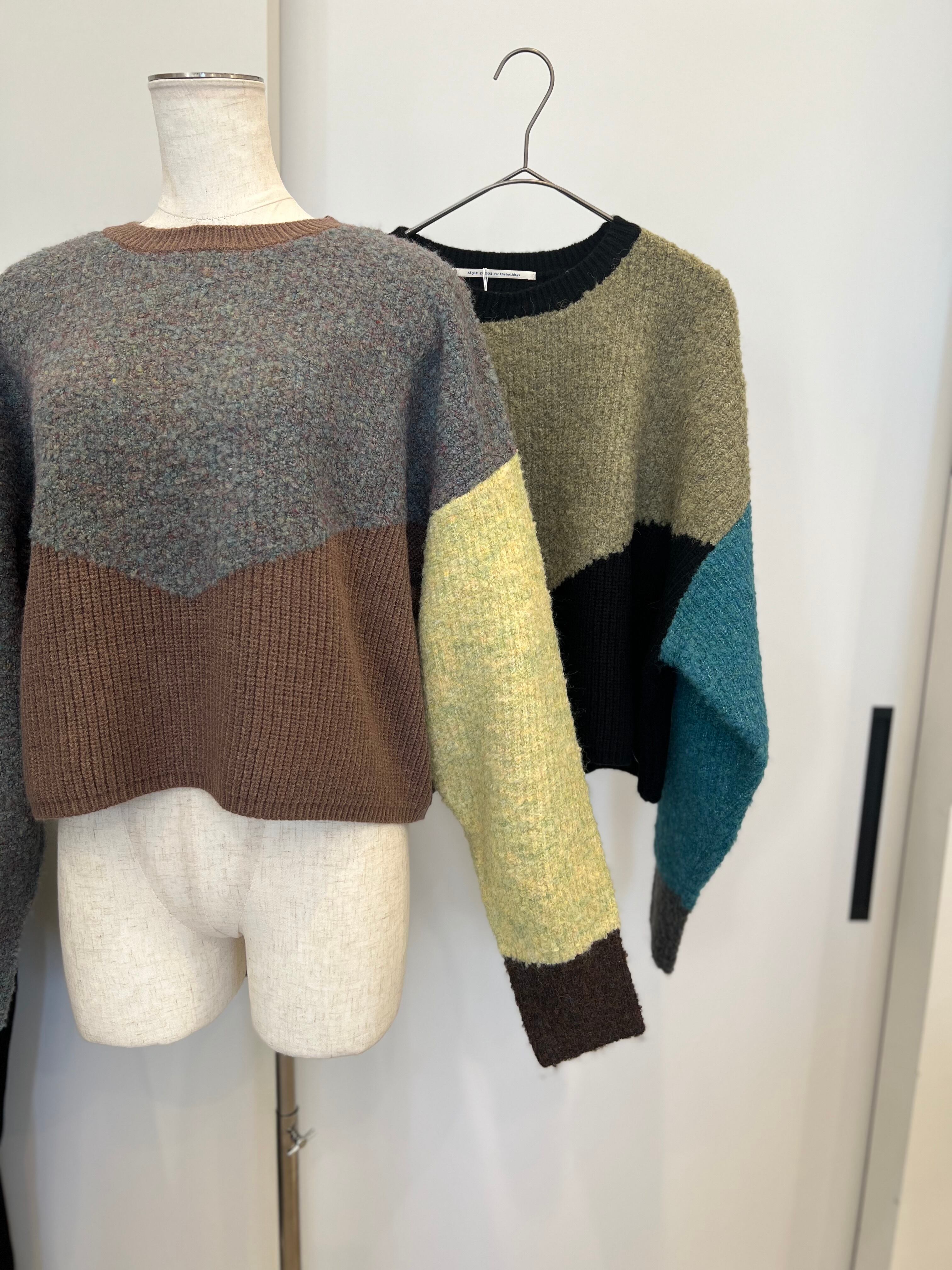 【SELECT】カラーブラックショート丈ニット　29-0451