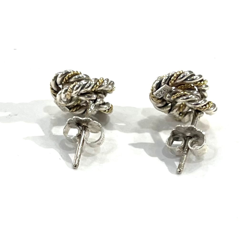   silver925 vintage ピアス TIFFANY&Co.】SV925×K18 750 ツイスト コンビ スタッドピアス SV925