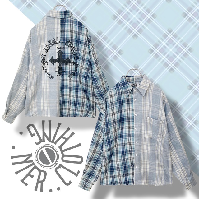 TWO-TONE BLUE CHECKERED SHIRT