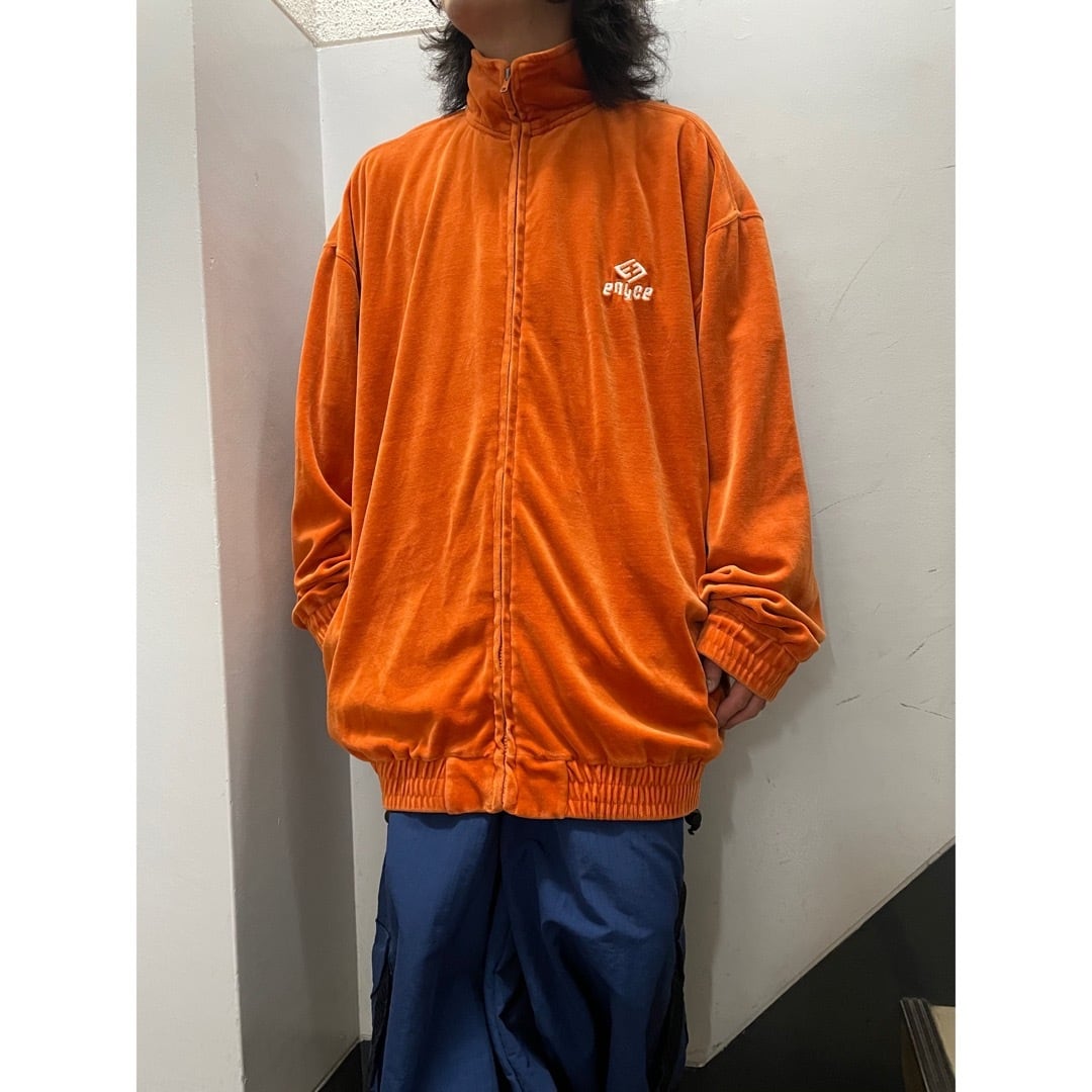 90s LIBERTY BELL 刺繍 ベロア オレンジ トラックジャケット