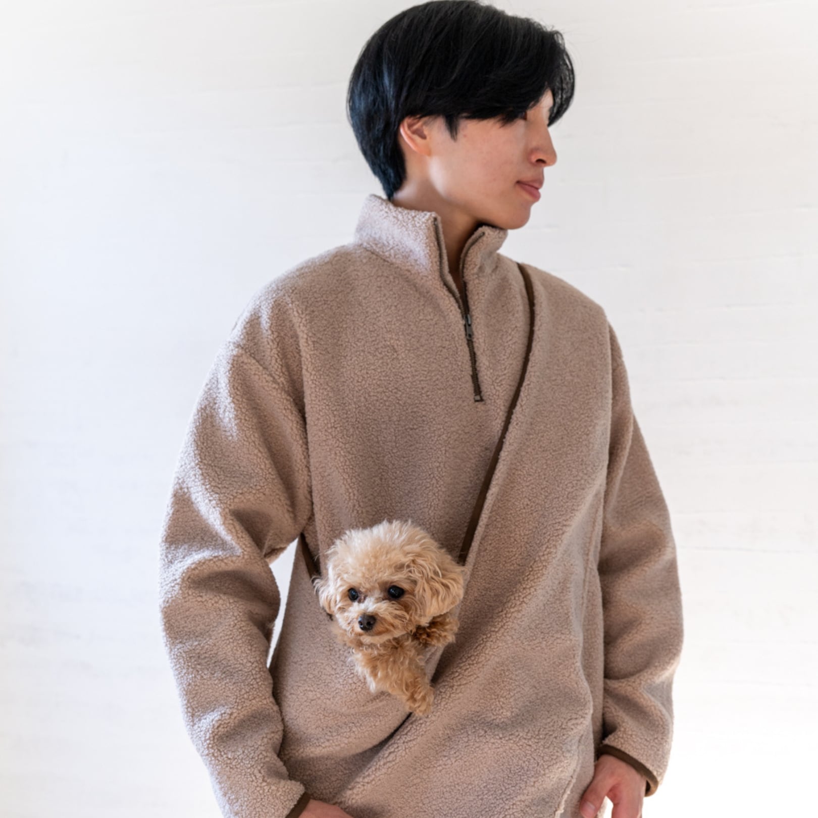 FLUFFY HALF ZIP(Pink Beige) | SOY_TEN FLUFFY HALF ZIP(Pink Beige) | SOY_TEN