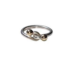 TIFFANY silver × k18 ring " hook & eye "