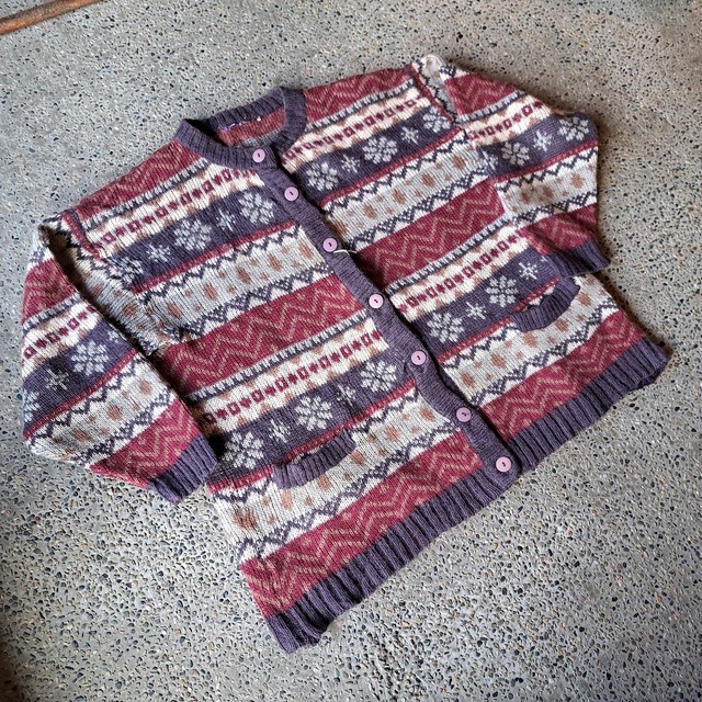 ノルディック柄 カーディガン used [301056]