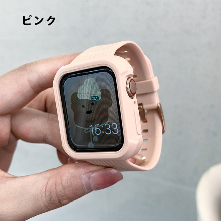 多様な Apple Watch Series 8 7[45mm] バンド＆フィルム一体型