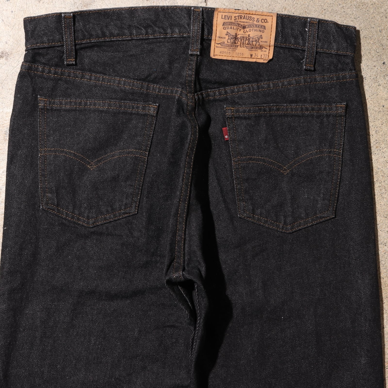 美品 34×30 Levi's 505 米国製 サルファー染め ブラックデニム-