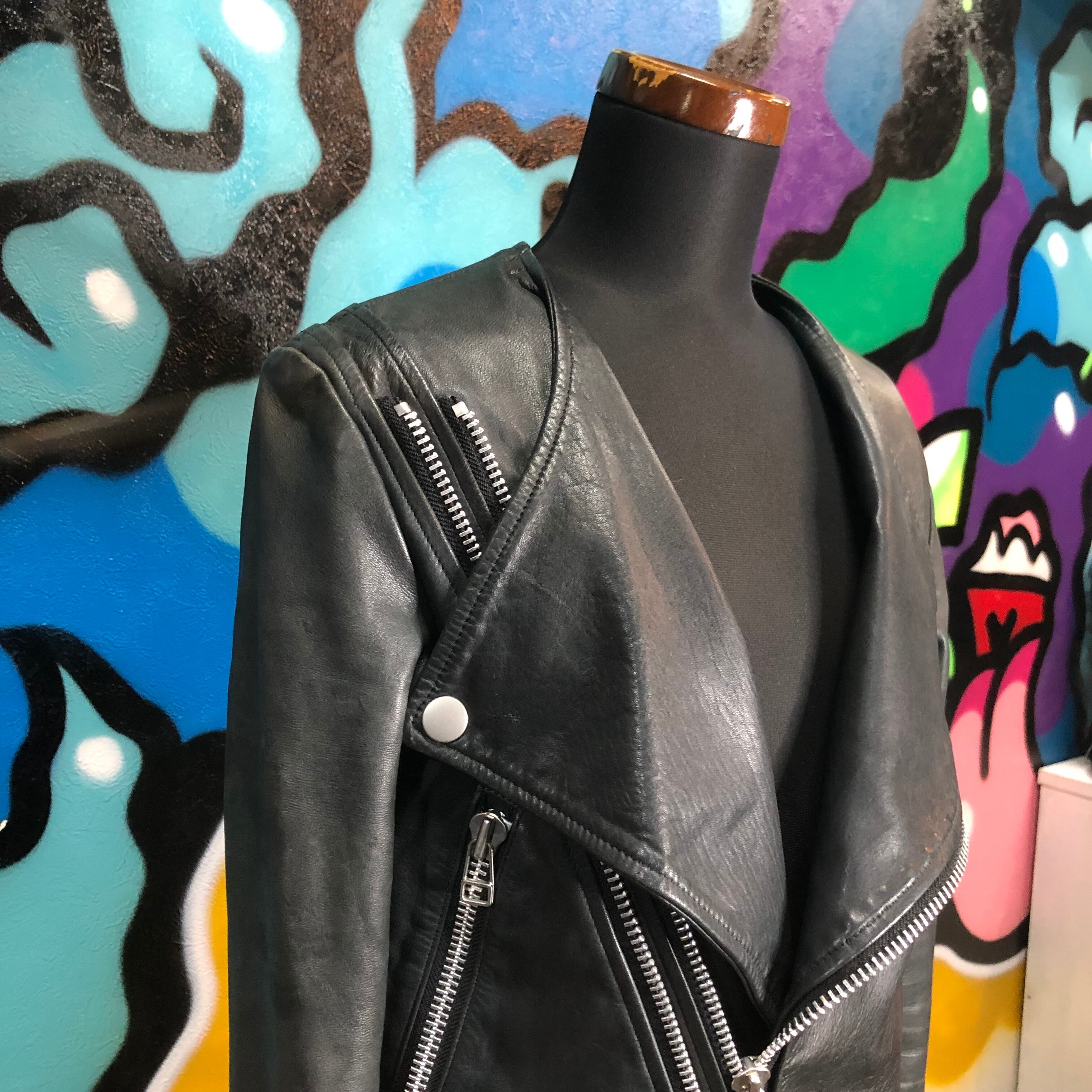 レザーレディースライダース本革banal chic bizarre USED】banal chic bizarre(バナルシックビザール)デザインレザー