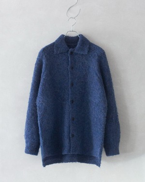VOAAOV FULLERS TEASEL BRUSHED KNIT Cardigan NAVY