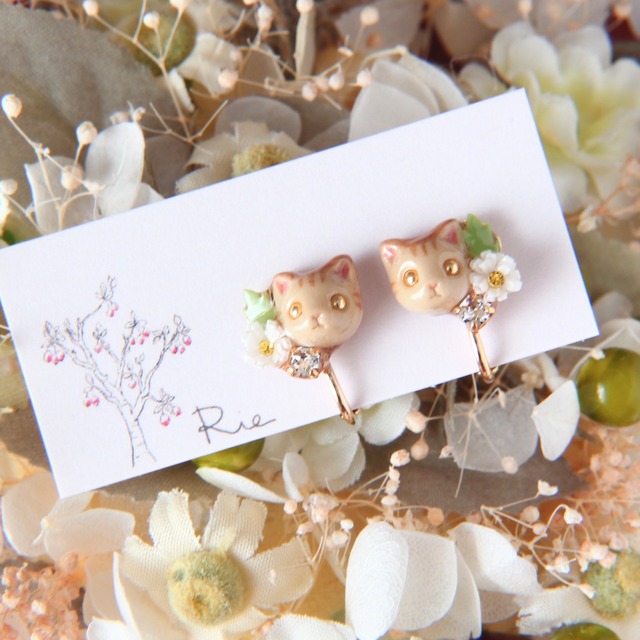 sanpo後夜祭ピアス/イヤリング（猫）