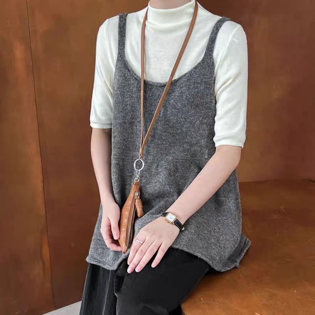 ニットキャミソールトップス　0130