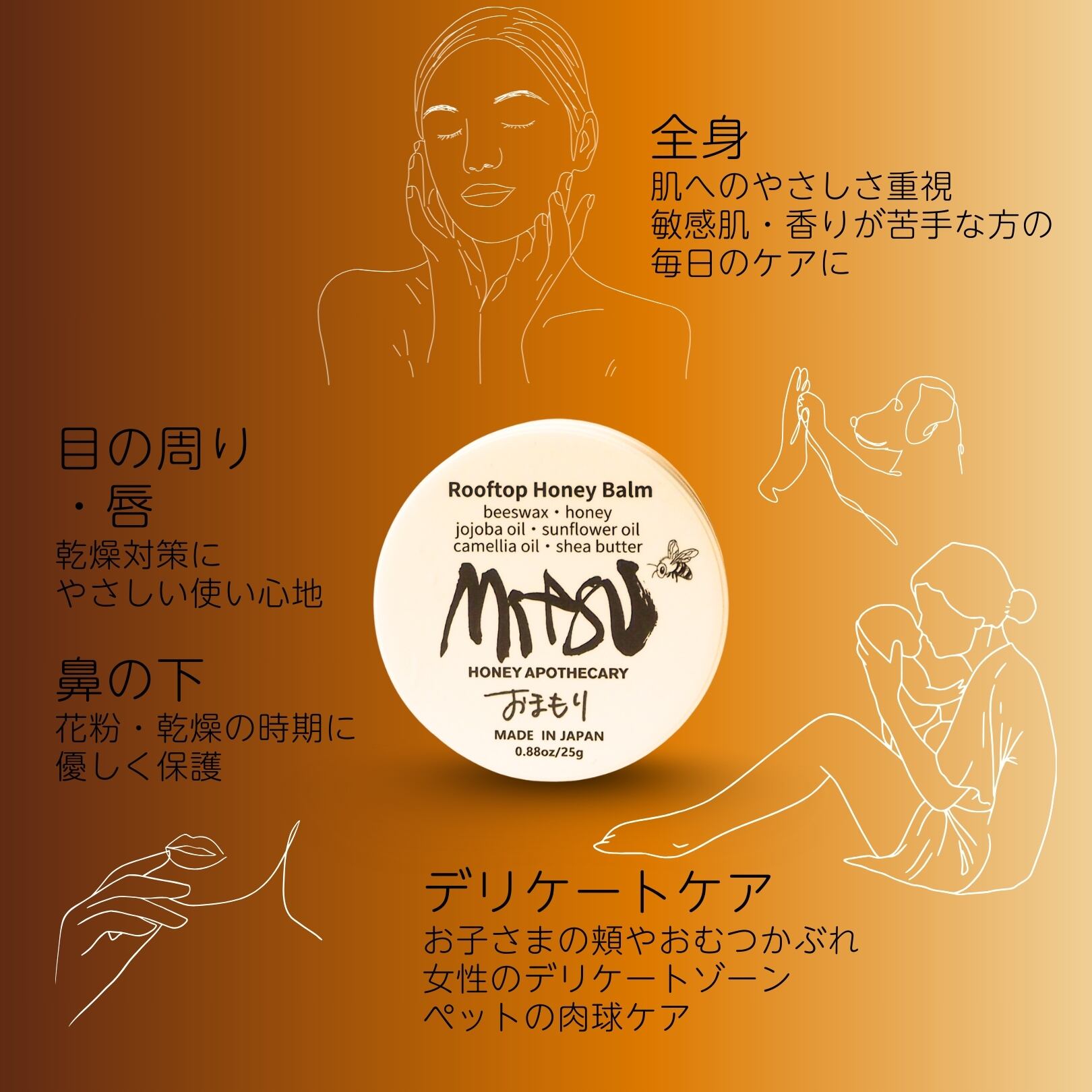 ◎おまもりバーム｜Rooftop Honey Balm 25g | はちみつ美容薬局ミツ
