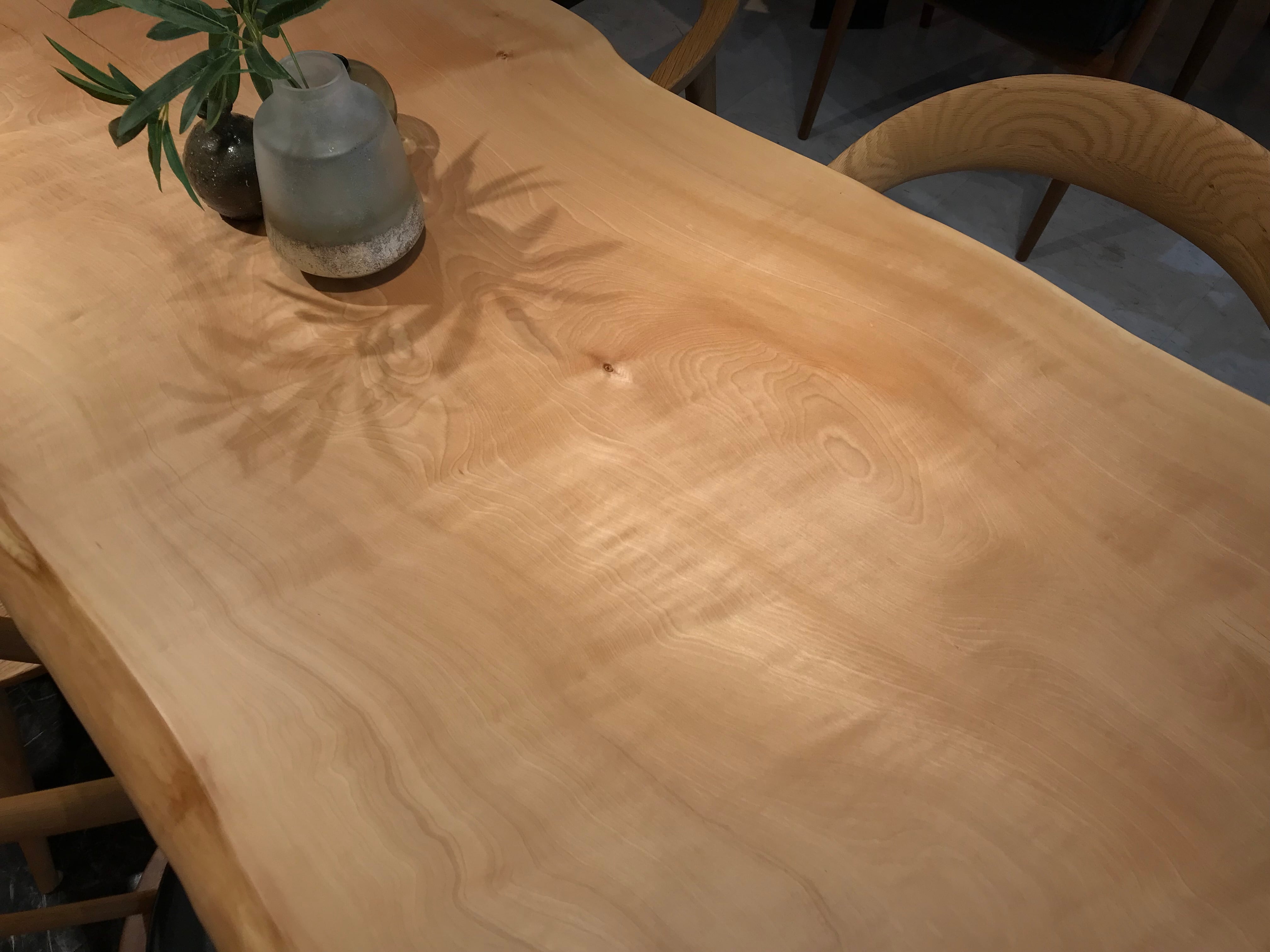 栃（トチ）_1700×800-880×45_横浜元町店_テーブル天板/一枚板 18484