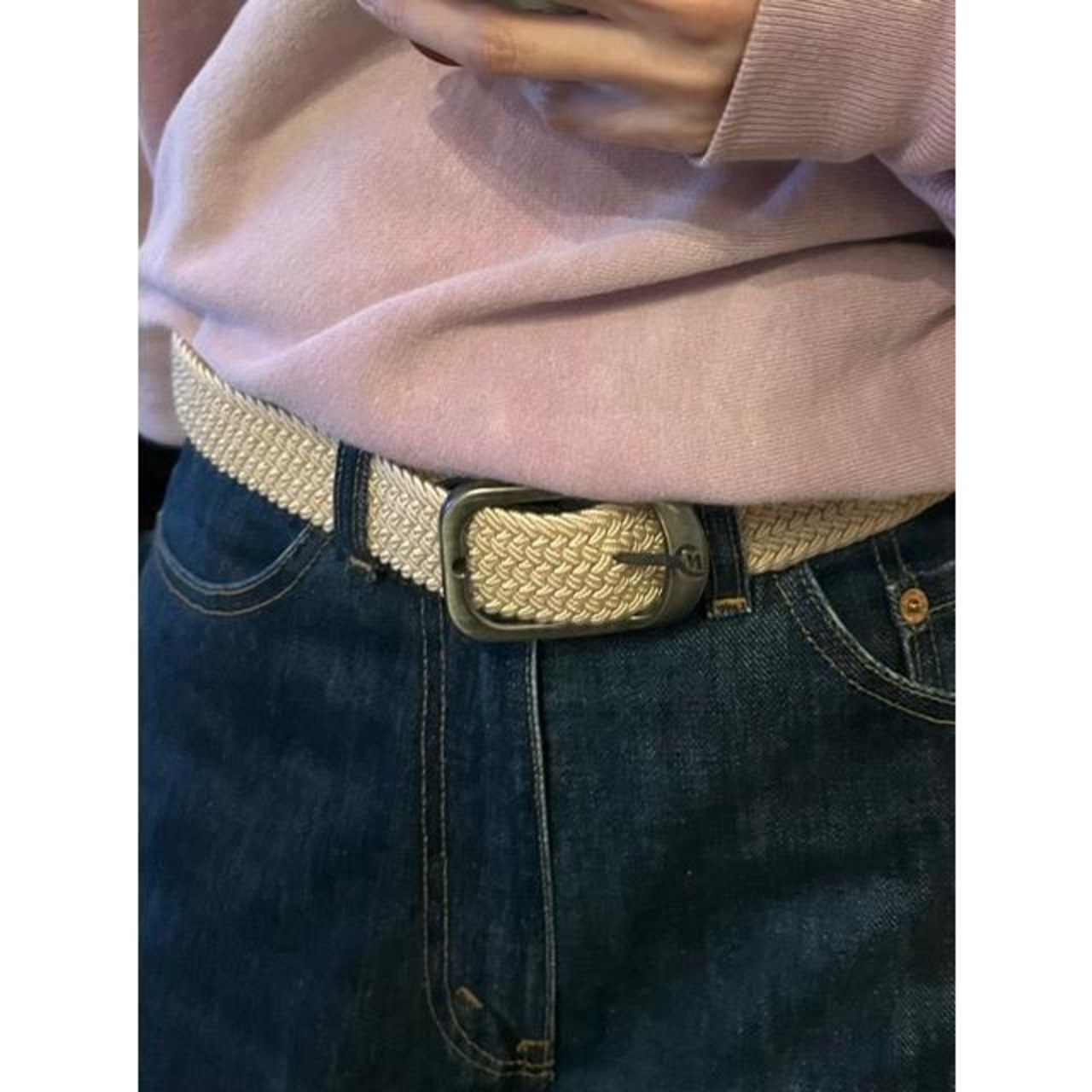 TOPANGA Accessory stretch mesh belt black leather 3-color stretch mesh belt 3-color belt
