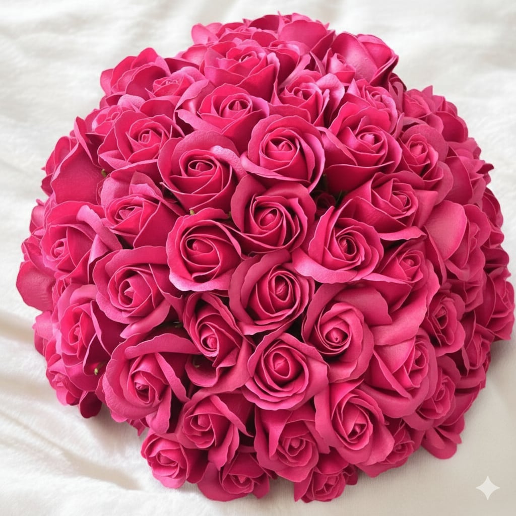 ローズピンク L(100本) サヴォンローズ 花束 | 石鹸素材のバラの花束