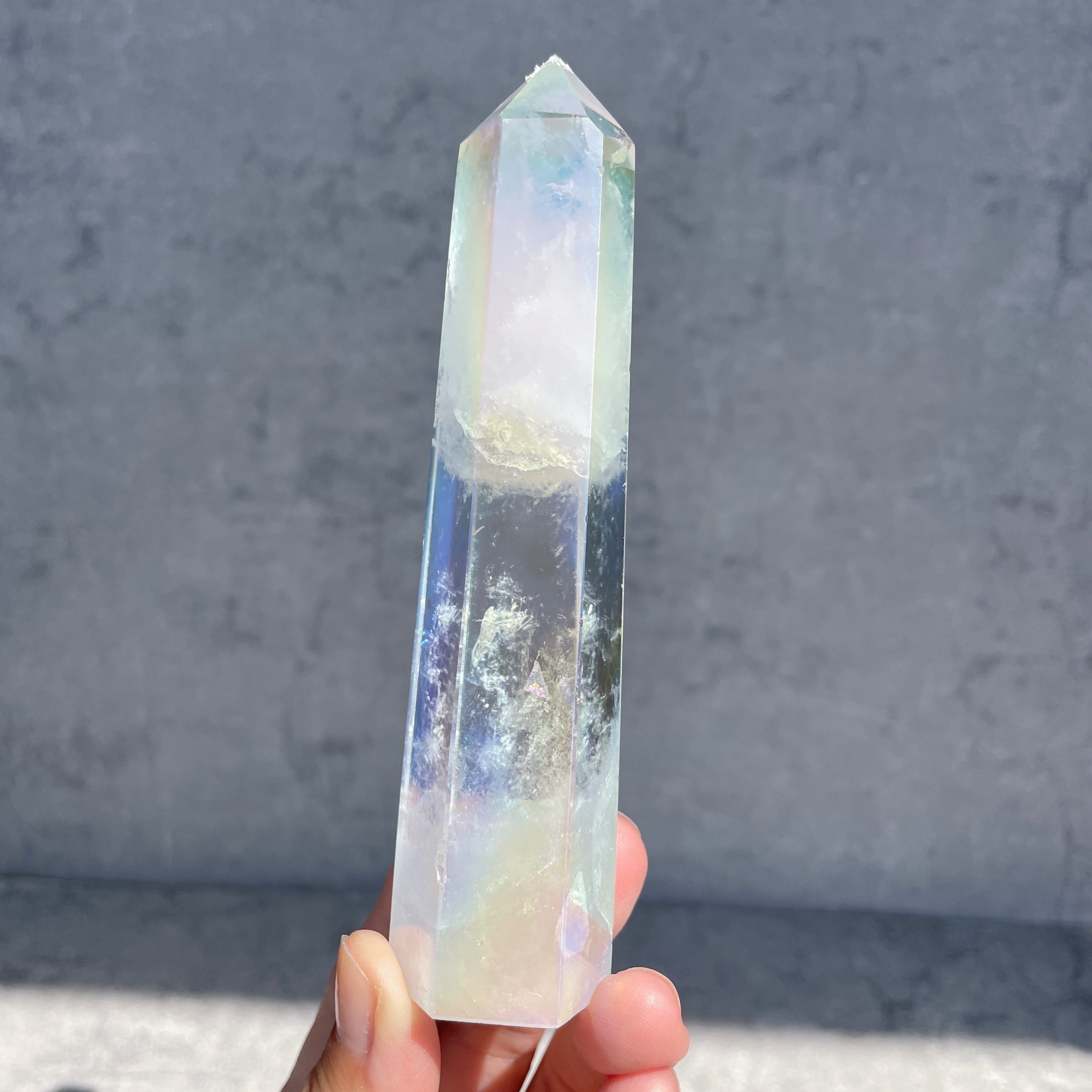 限定品 天然石 エンジェルオーラ 水晶 スフィア 約64ミリ B