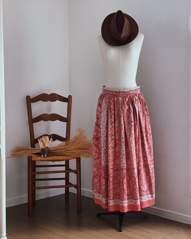 France Vintage Provence Skirt - Terracotta / ヴィンテージ プロヴァンス スカート - テラコッタ