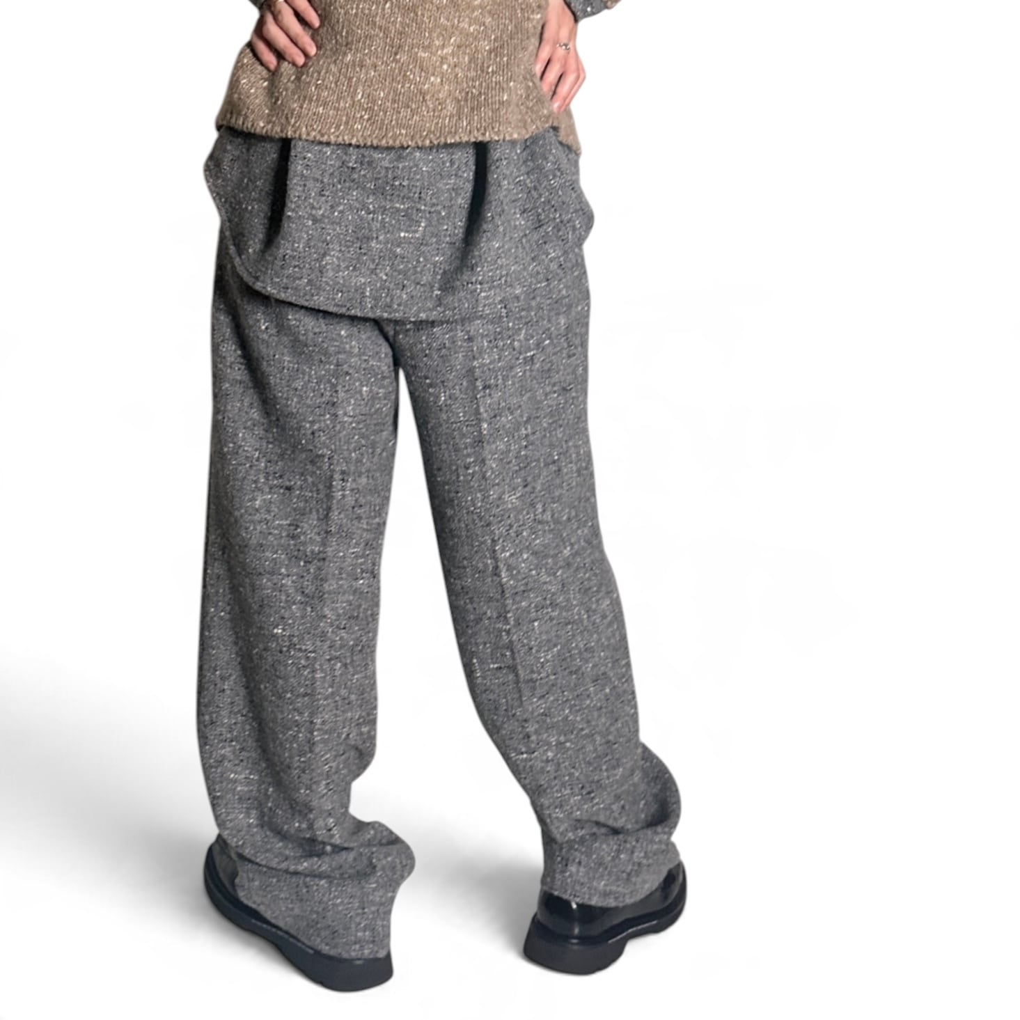 AURALEE  [HOMESPUN TWEED ONE-TUCK SLACKS]
