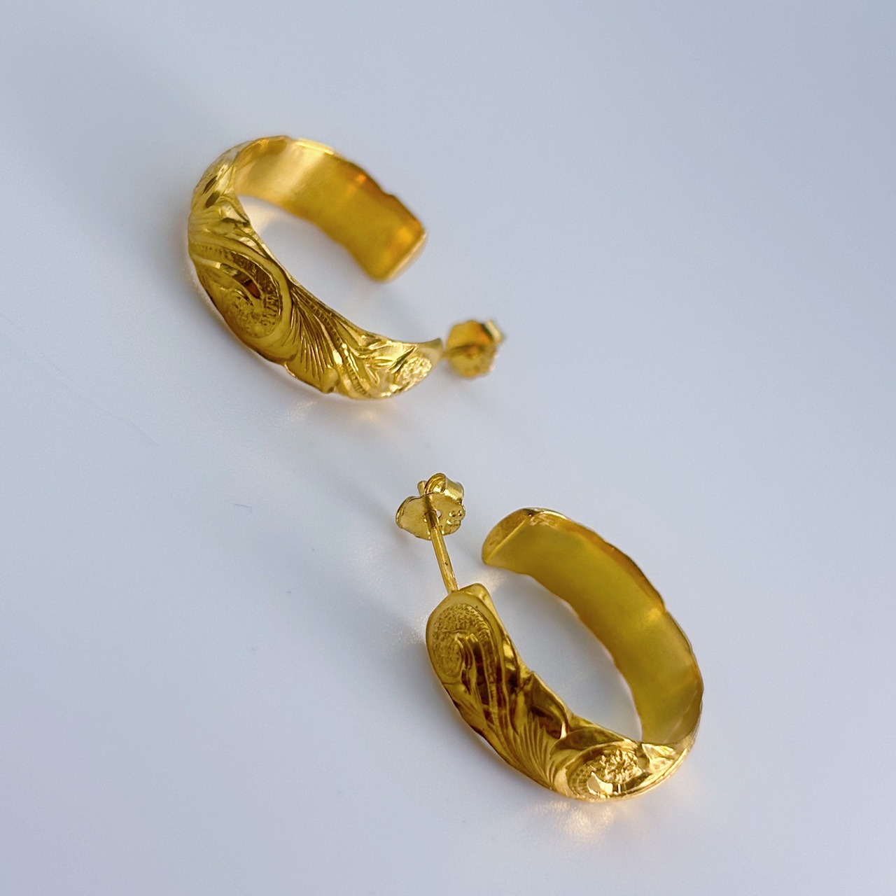 [再販] Hoop Earrings -Scroll / Gold -