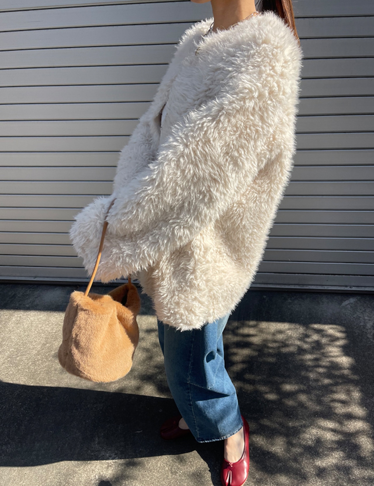 【新作5%OFF・3日間】Wool Half Boa Coat_onecolor