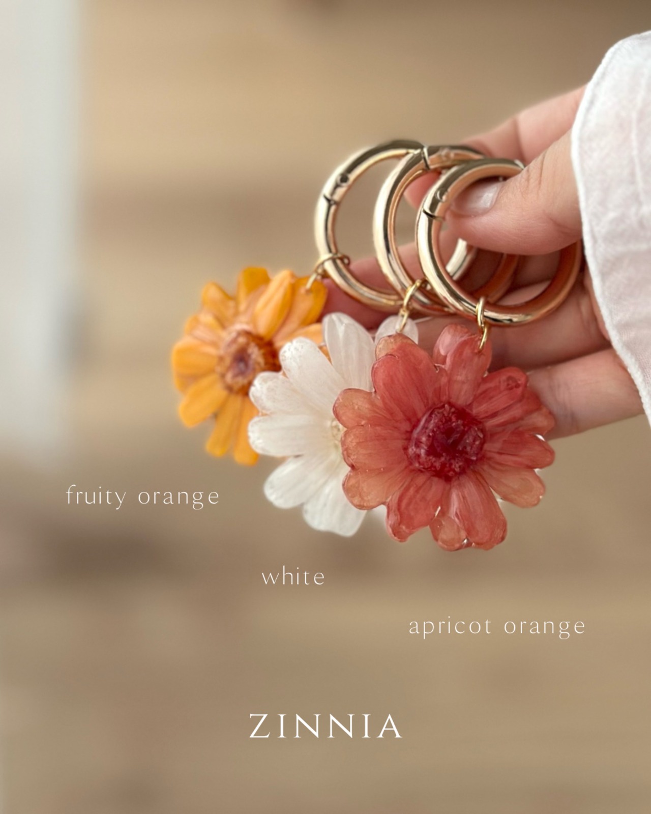 zinnia key chain