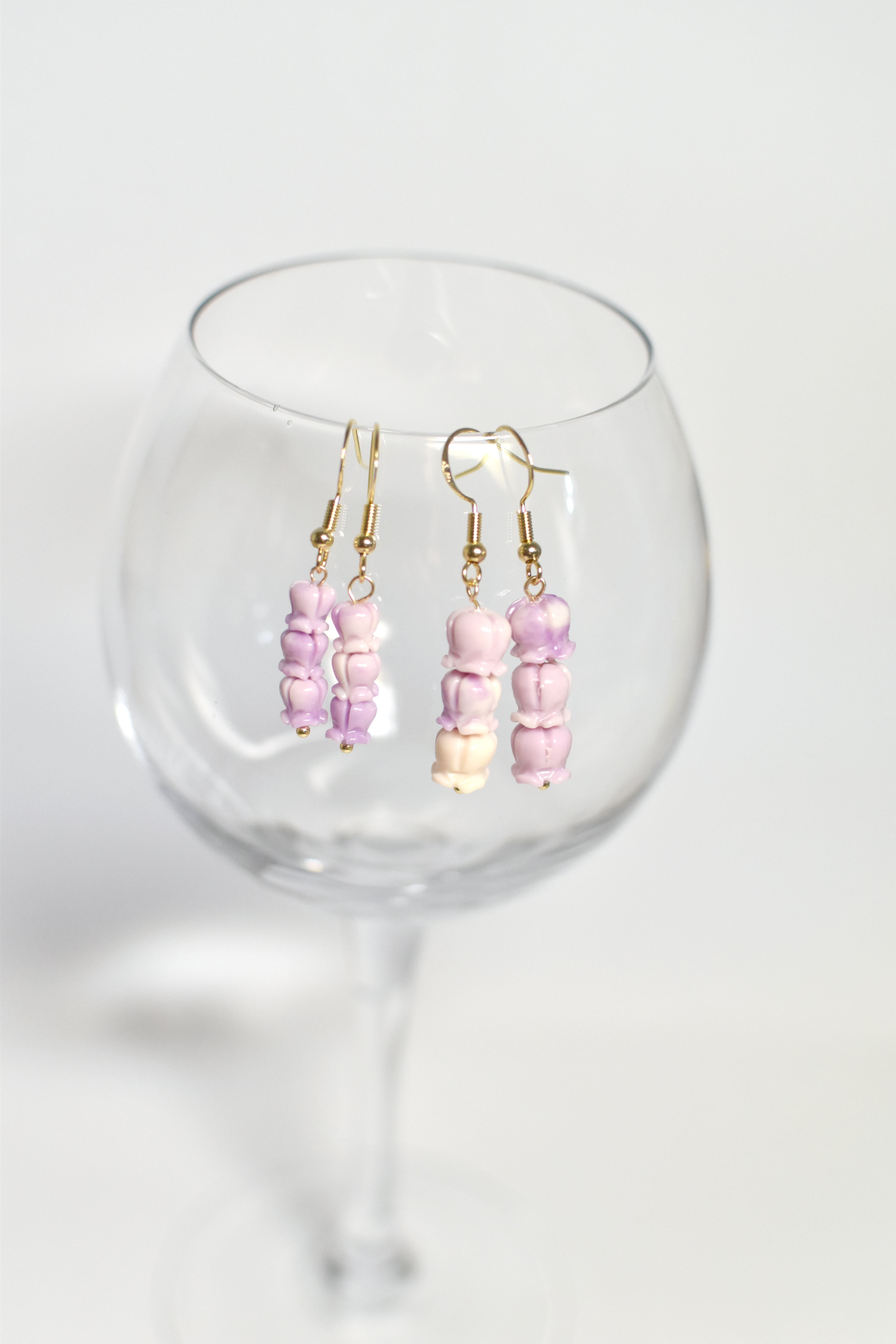 Ｇちゃん ♦︎14kgfブラウンマザーオブパールフラワーカービングピアス 14kgfブラウンマザーオブパールピアス/イヤリング Gちゃん ♦︎14kgf