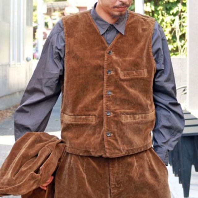 Porter Classic Corduroy Classic vest ポータークラシック コーデュロイ ベスト GOLDEN BROWN  [PC