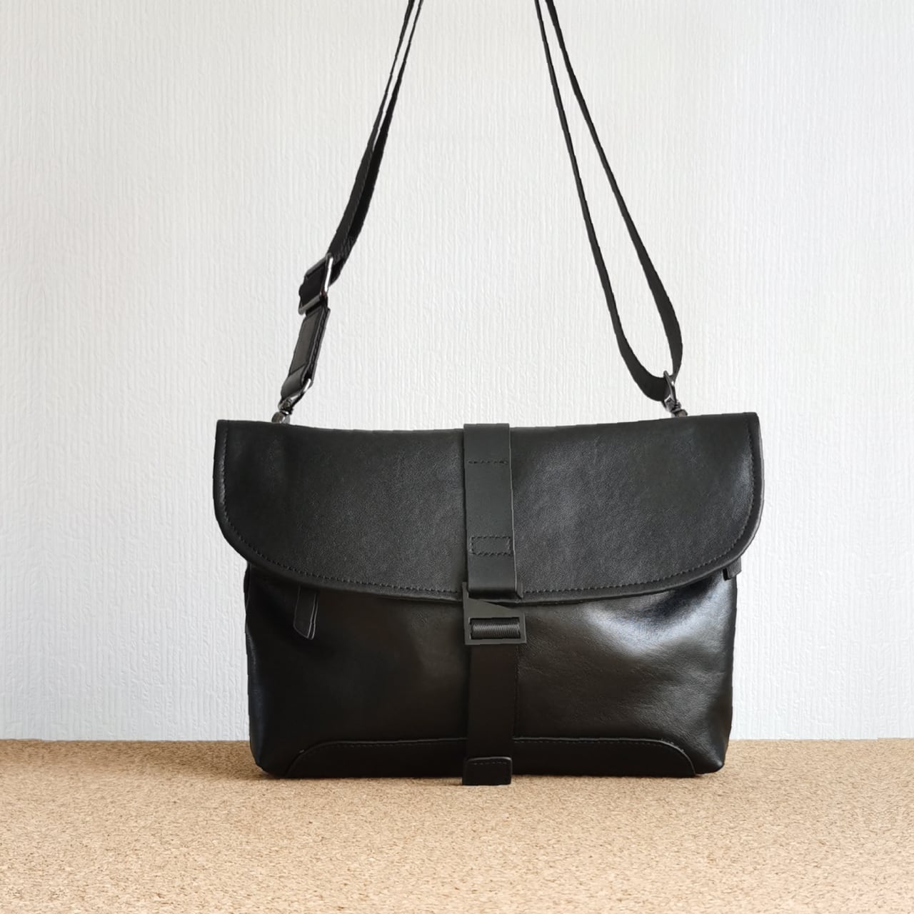 BASIC AGAIN 803 ショルダーバッグ メンズ 本革 牛革 2way フラップ