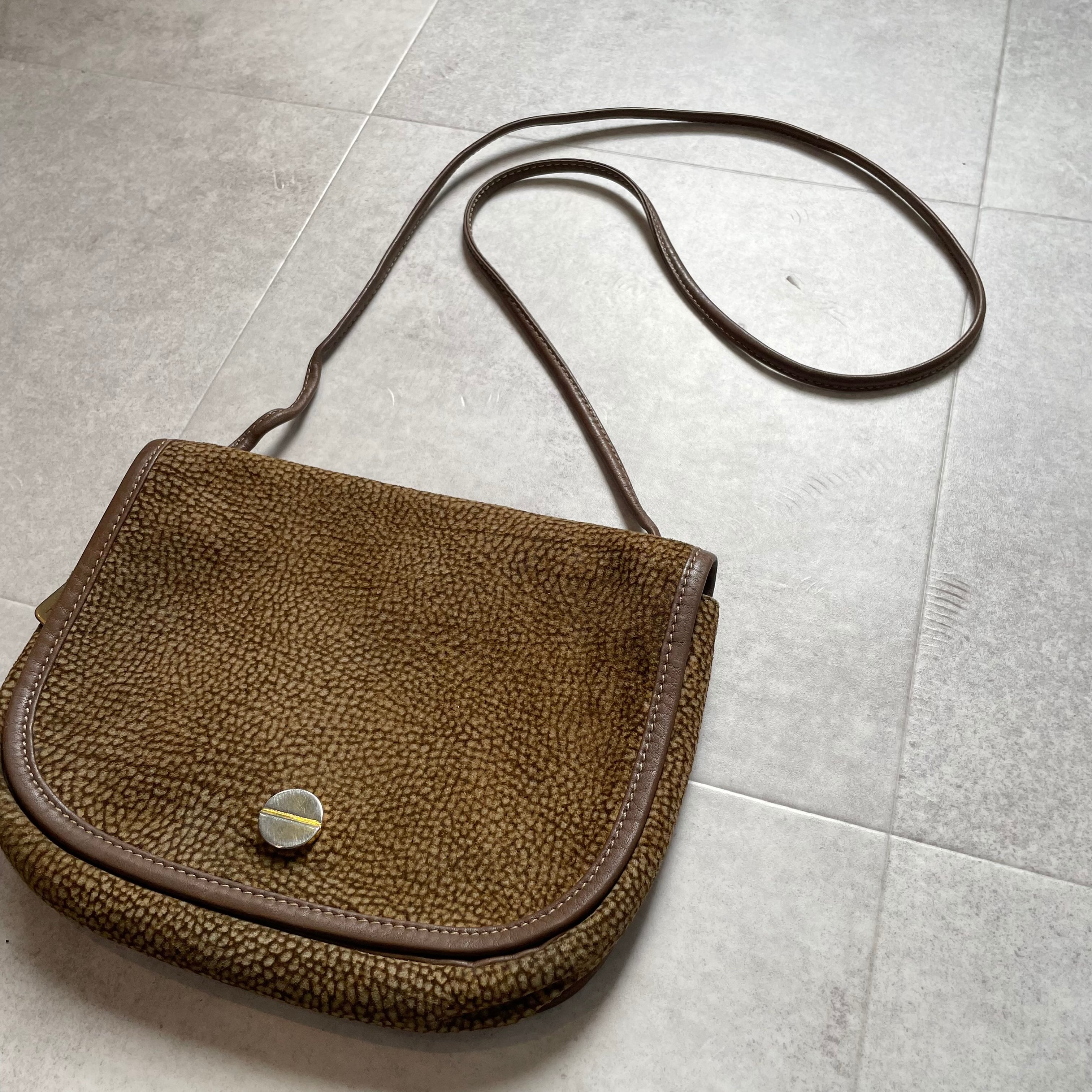 交渉中　イタリアの老舗バッグブランド　ボルボネーゼ BORBONESE　ショルダーバッグ borbonese bag ｜ ボルボネーゼ ショルダー バッグ 茶色 ヴィンテージ