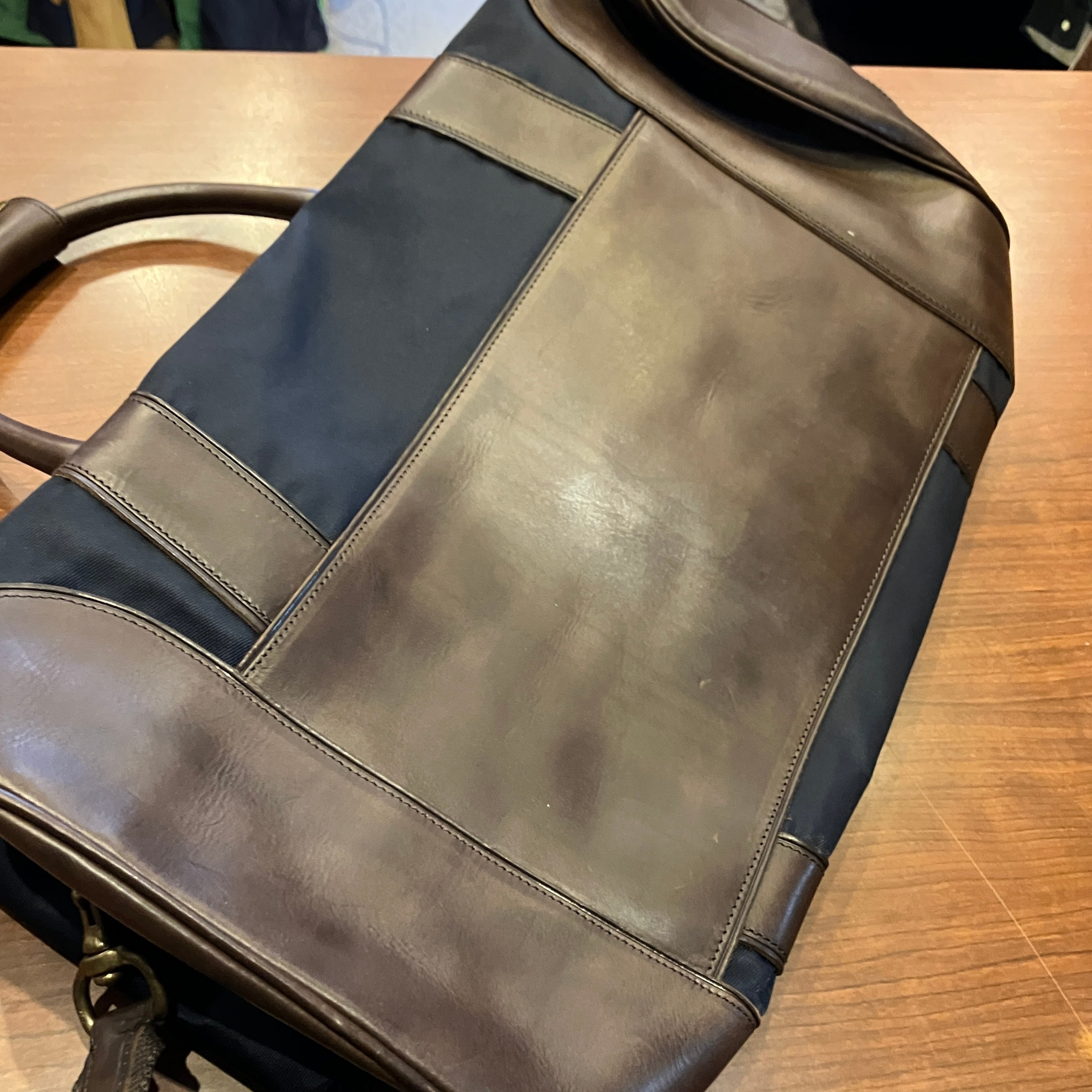 RALPH LAUREN NYLON/LEATHER BOSTON BAG NAVY | safarionline
