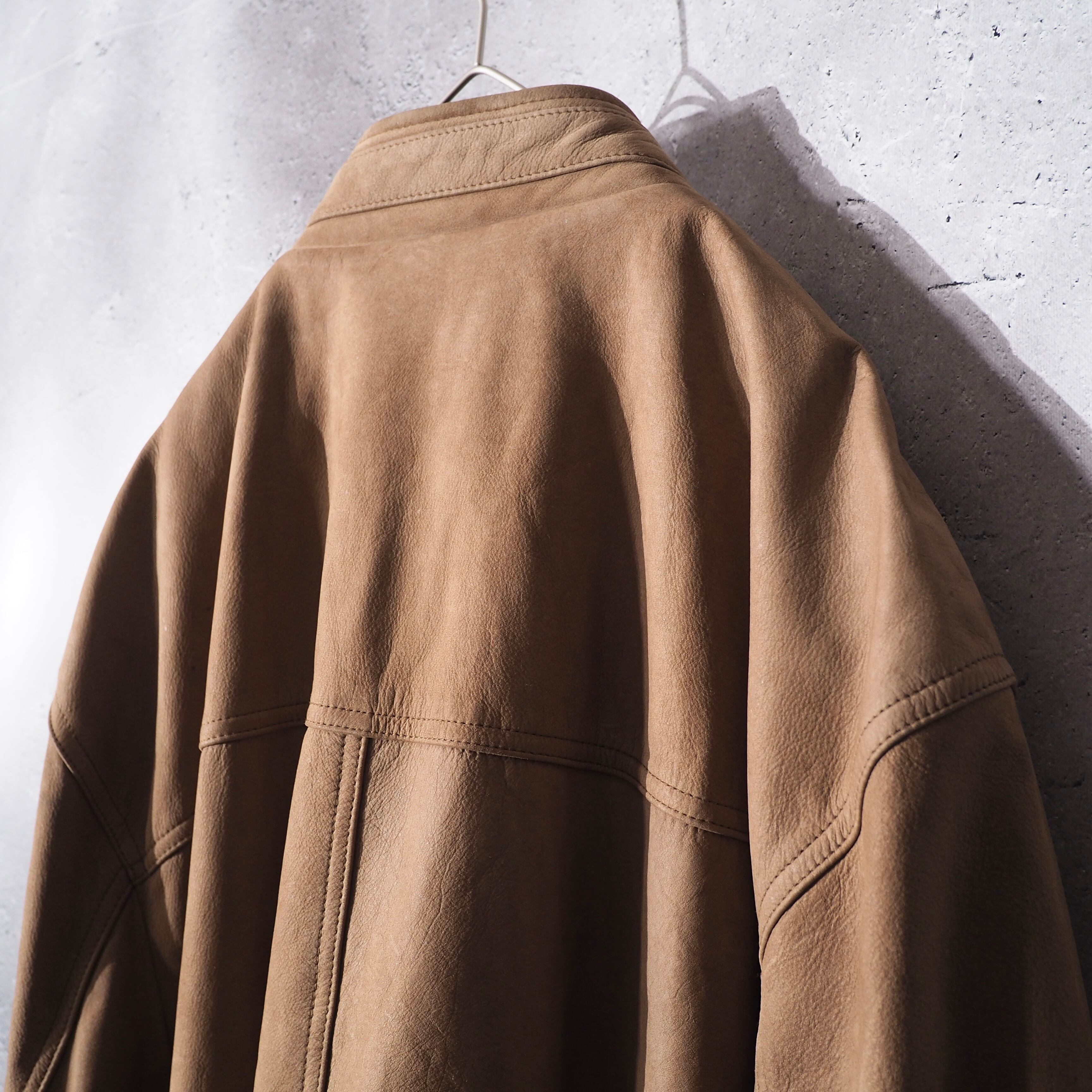 ” West Bury ” ” Cowhide nubuck leather ” Driver's full zip jacket